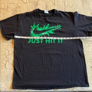 Black T-Shirt with Green Graphic